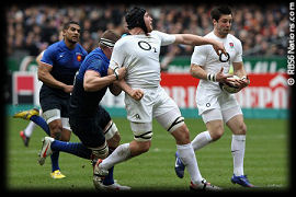 France England Ben Morgan Ben Foden offload